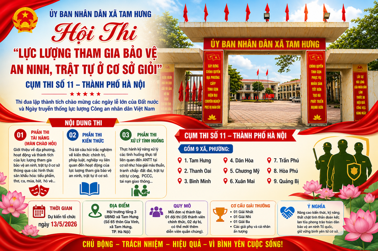 Tam Hưng sẵn sàng cho Hội thi lực lượng bảo vệ an ninh, trật tự cơ sở giỏi năm 2026 Cụm thi số 11- Ảnh 1.