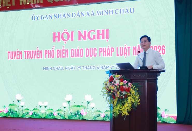Xã Minh Châu tổ chức hội nghị tuyên truyền, phổ biến giáo dục pháp luật năm 2026.- Ảnh 5.