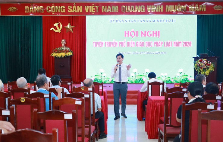 Xã Minh Châu tổ chức hội nghị tuyên truyền, phổ biến giáo dục pháp luật năm 2026.- Ảnh 6.