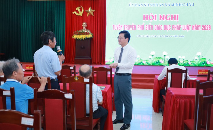 Xã Minh Châu tổ chức hội nghị tuyên truyền, phổ biến giáo dục pháp luật năm 2026.- Ảnh 7.