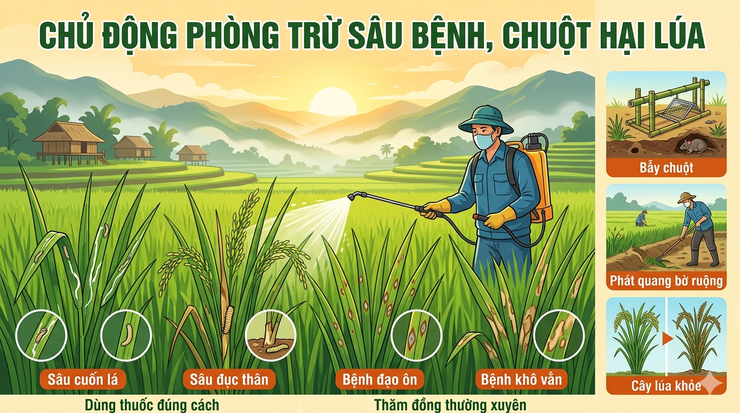Hướng dẫn các biện pháp phòng trừ sâu bệnh, chuột hại lúa- Ảnh 1.