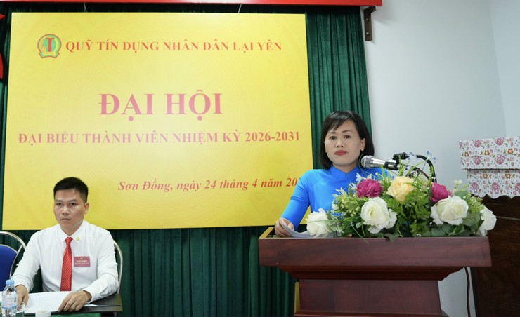 Quỹ tín dụng nhân dân Lại Yên tổ chức Đại hội đại biểu thành viên nhiệm kỳ 2026 - 2031- Ảnh 6.