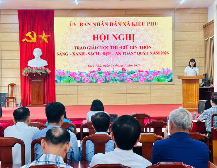 UBND xã Kiều Phú tổ chức hội nghị trao giải Cuộc thi “Giữ gìn thôn sáng – xanh – sạch – đẹp – an toàn” quý I năm 2026- Ảnh 3.