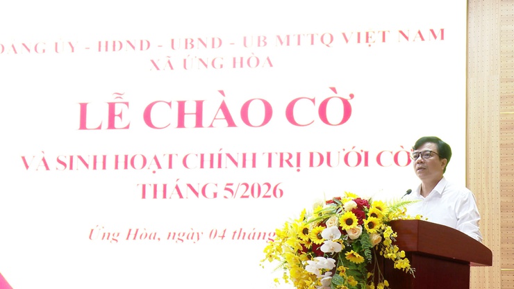 ỨNG HÒA TỔ CHỨC CHÀO CỜ ĐẦU TUẦN, TRIỂN KHAI NHIỆM VỤ TRỌNG TÂM THÁNG 5/2026.- Ảnh 2.