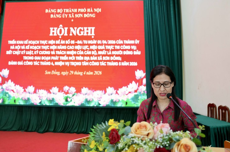 Giao ban công tác tháng 4/2026 của Đảng ủy xã Sơn Đồng- Ảnh 5.
