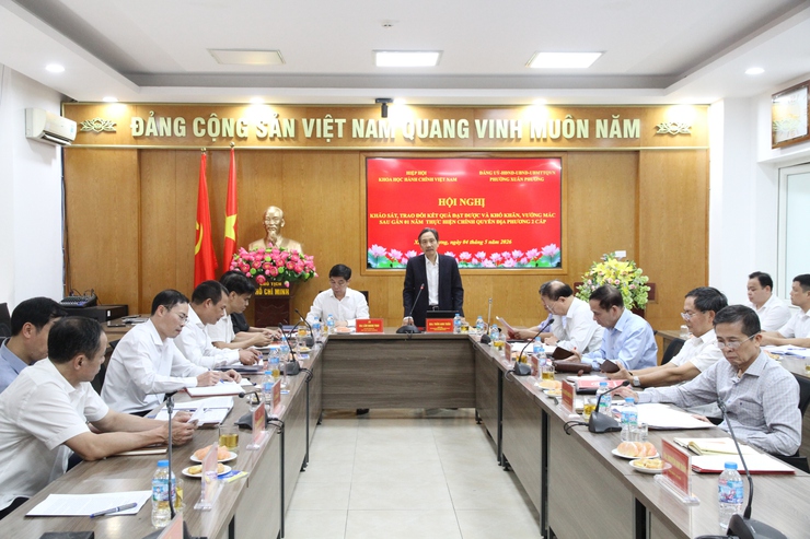 Hiệp hội Khoa học Hành chính Việt Nam khảo sát, trao đổi kết quả trong quá trình thực hiện chính quyền 02 cấp tại phường Xuân Phương - Ảnh 16.