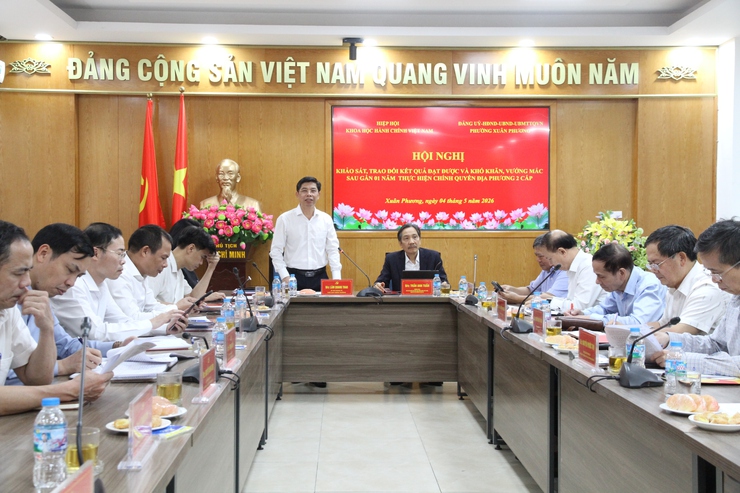 Hiệp hội Khoa học Hành chính Việt Nam khảo sát, trao đổi kết quả trong quá trình thực hiện chính quyền 02 cấp tại phường Xuân Phương - Ảnh 15.