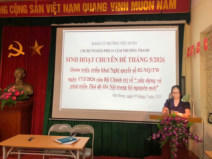 Sinh hoạt chuyên đề tháng 5/2026: Động lực thúc đẩy triển khai hiệu quả Nghị quyết 02-NQ/TW tại phường Việt Hưng.- Ảnh 4.