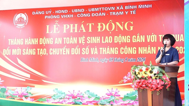 Xã Bình Minh phát động Tháng hành động về an toàn, vệ sinh lao động và tháng công nhân năm 2026- Ảnh 2.
