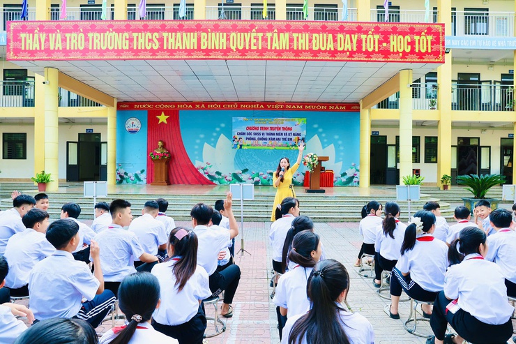 Truyền thông chăm sóc sức khỏe sinh sản vị thành niên và kỹ năng phòng, chống xâm hại trẻ em tại trường THCS Thanh Bình- Ảnh 6.