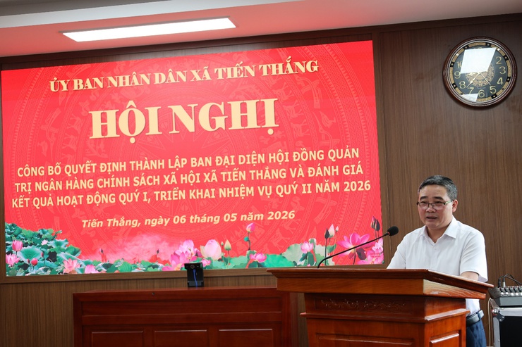 Xã Tiến Thắng công bố quyết định thành lập Ban đại diện Hội đồng quản trị  NHCS xã hội xã- Ảnh 3.