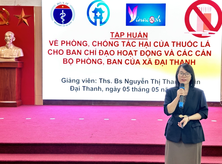 TẬP HUẤN VỀ PHÒNG, CHỐNG TÁC HẠI CỦA THUỐC LÁ CHO BAN CHỈ ĐẠO HOẠT ĐỘNG VÀ CÁN BỘ PHÒNG, BAN XÃ ĐẠI THANH.- Ảnh 6.