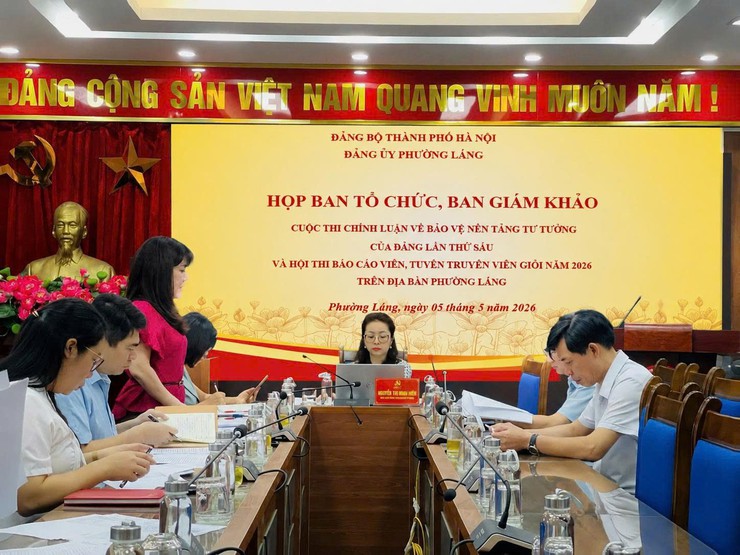 PHƯỜNG LÁNG HỌP BAN TỔ CHỨC, BAN GIÁM KHẢO CUỘC THI CHÍNH LUẬN VỀ BẢO VỆ NỀN TẢNG TƯ TƯỞNG CỦA ĐẢNG LẦN THỨ SÁU VÀ HỘI THI BÁO CÁO VIÊN, TUYÊN TRUYỀN VIÊN GIỎI NĂM 2026- Ảnh 1.