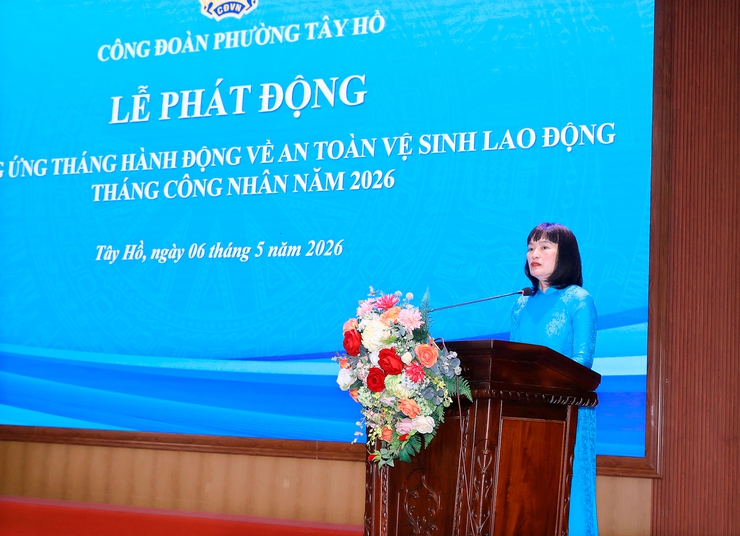 Phường Tây Hồ tổ chức lễ phát động hưởng ứng tháng hành động về an toàn, vệ sinh lao động và tháng công nhân năm 2026- Ảnh 3.