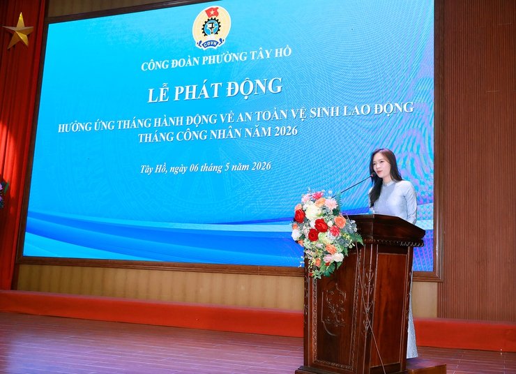 Phường Tây Hồ tổ chức lễ phát động hưởng ứng tháng hành động về an toàn, vệ sinh lao động và tháng công nhân năm 2026- Ảnh 4.