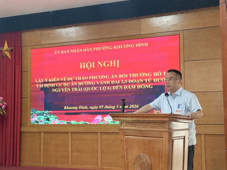 Phường Khương Đình tổ chức lấy ý kiến nhân dân về phương án bồi thường, hỗ trợ, tái định cư dự án đường vành đai 2,5- Ảnh 2.