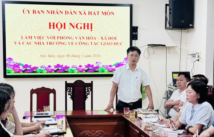 Hát Môn tổ chức hội nghị làm việc với Phòng Văn hóa – Xã hội và các nhà trường về công tác giáo dục trên địa bàn- Ảnh 5.