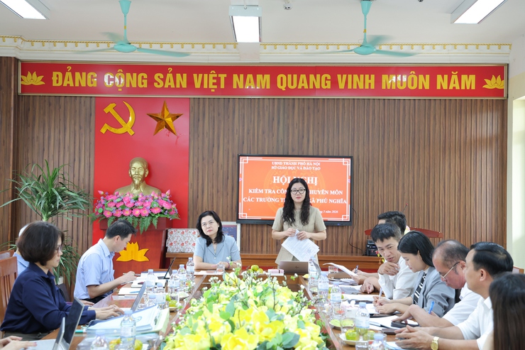 Đoàn kiểm tra của Sở Giáo dục và Đào tạo Hà Nội kiểm tra công tác chuyên môn đối với các trường Tiểu học trên địa bàn xã Phú Nghĩa- Ảnh 12.