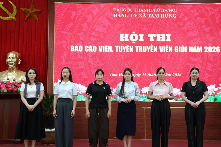 Tổng duyệt Chung khảo Hội thi Báo cáo viên, Tuyên truyền viên giỏi xã Tam Hưng năm 2026: Sẵn sàng cho ngày hội lan tỏa Nghị quyết của Đảng- Ảnh 1.