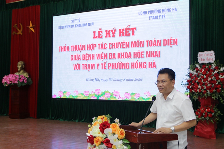 Bệnh viện đa khoa Hòe Nhai ký kết hỗ trợ chuyên môn toàn diện với Trạm Y tế phường Hồng Hà- Ảnh 3.