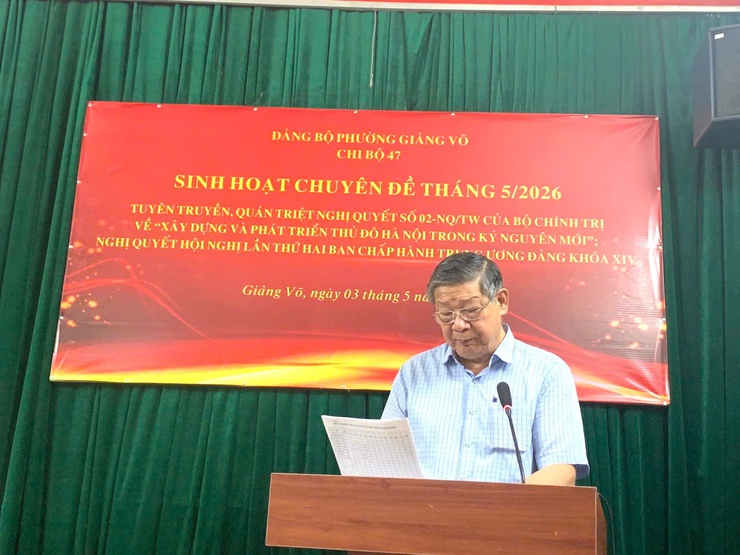Sinh hoạt chuyên đề tháng 5/2026: Động lực thúc đẩy triển khai hiệu quả Nghị quyết 02-NQ/TW tại phường Giảng Võ

- Ảnh 4.
