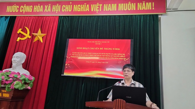 Sinh hoạt chuyên đề tháng 5/2026: Động lực thúc đẩy triển khai hiệu quả Nghị quyết 02-NQ/TW tại phường Giảng Võ

- Ảnh 8.