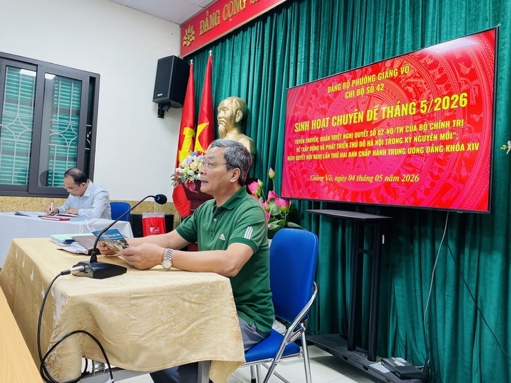 Sinh hoạt chuyên đề tháng 5/2026: Động lực thúc đẩy triển khai hiệu quả Nghị quyết 02-NQ/TW tại phường Giảng Võ

- Ảnh 6.