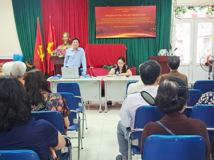 Sinh hoạt chuyên đề tháng 5/2026: Động lực thúc đẩy triển khai hiệu quả Nghị quyết 02-NQ/TW tại phường Giảng Võ

- Ảnh 7.