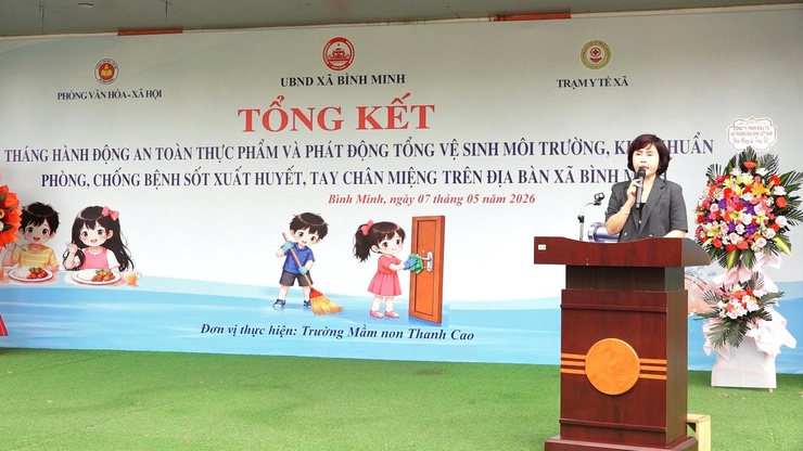Lễ tổng kết Tháng hành động về An toàn thực phẩm và phát động vệ sinh môi trường, khử khuẩn, phòng, chống bệnh sốt xuất huyết và tay chân miệng trên địa bàn xã Bình Minh- Ảnh 3.