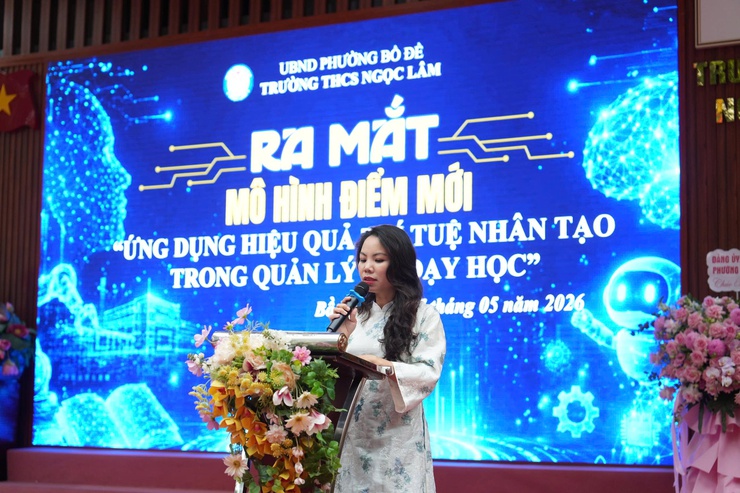TRƯỜNG THCS NGỌC LÂM TỔ CHỨC LỄ RA MẮT MÔ HÌNH ĐIỂM: “ỨNG DỤNG HIỆU QUẢ TRÍ TUỆ NHÂN TẠO (AI) TRONG QUẢN LÝ VÀ DẠY HỌC”- Ảnh 7.