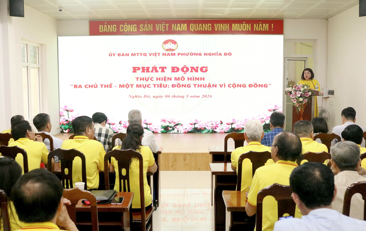 Phường Nghĩa Đô khởi động mô hình “Ba chủ thể - Một mục tiêu: Đồng thuận vì cộng đồng” - Ảnh 1.