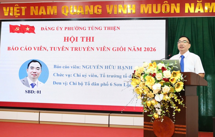 Sôi nổi Hội thi Báo cáo viên, tuyên truyền viên giỏi phường Tùng Thiện năm 2026- Ảnh 5.