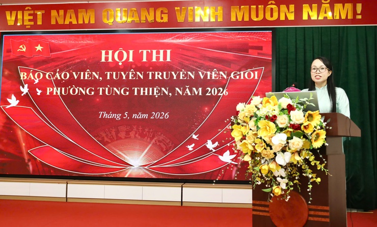 Sôi nổi Hội thi Báo cáo viên, tuyên truyền viên giỏi phường Tùng Thiện năm 2026- Ảnh 6.