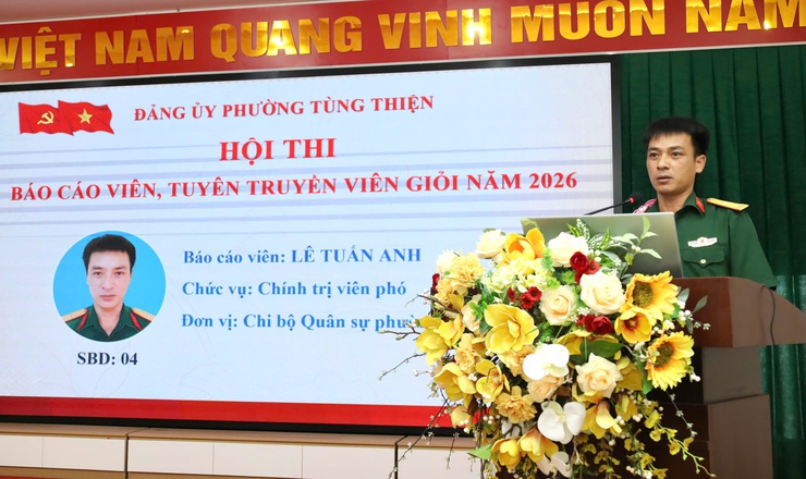 Sôi nổi Hội thi Báo cáo viên, tuyên truyền viên giỏi phường Tùng Thiện năm 2026- Ảnh 8.