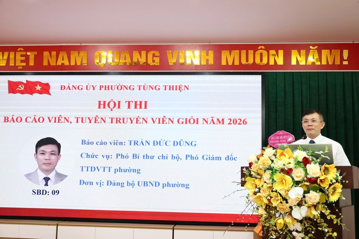 Sôi nổi Hội thi Báo cáo viên, tuyên truyền viên giỏi phường Tùng Thiện năm 2026- Ảnh 13.