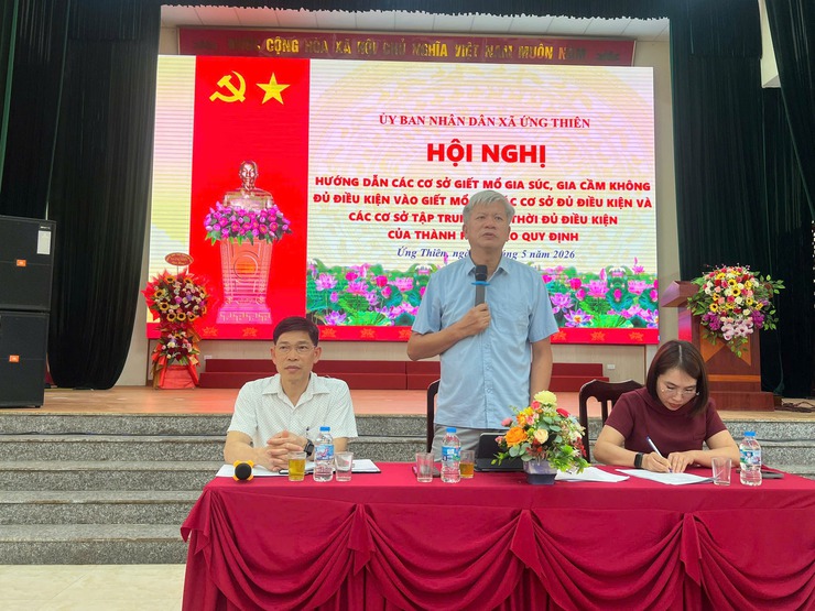 UBND xã Ứng Thiên tổ chức hội nghị hướng dẫn hoạt động giết mổ động vật bảo đảm vệ sinh thú y, an toàn thực phẩm- Ảnh 3.