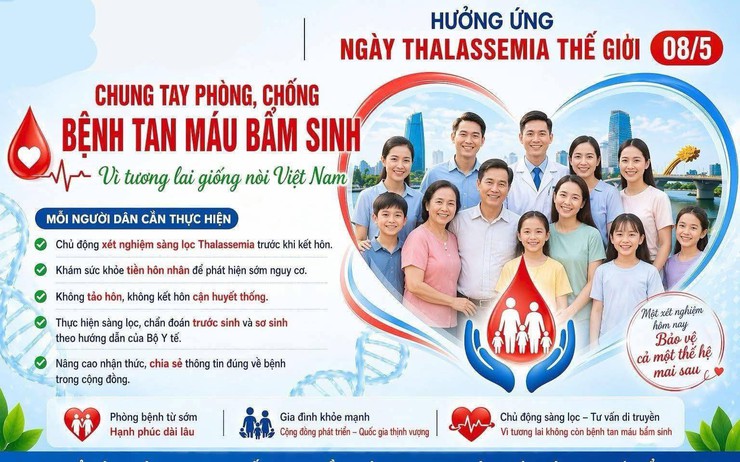 HƯỞNG ỨNG NGÀY THALASSEMIA THẾ GIỚI (08/5/2026): “CHUNG TAY SÀNG LỌC PHÁT HIỆN SỚM THALASSEMIA – KHÔNG ĐỂ AI BỊ BỎ LẠI PHÍA SAU”- Ảnh 1.