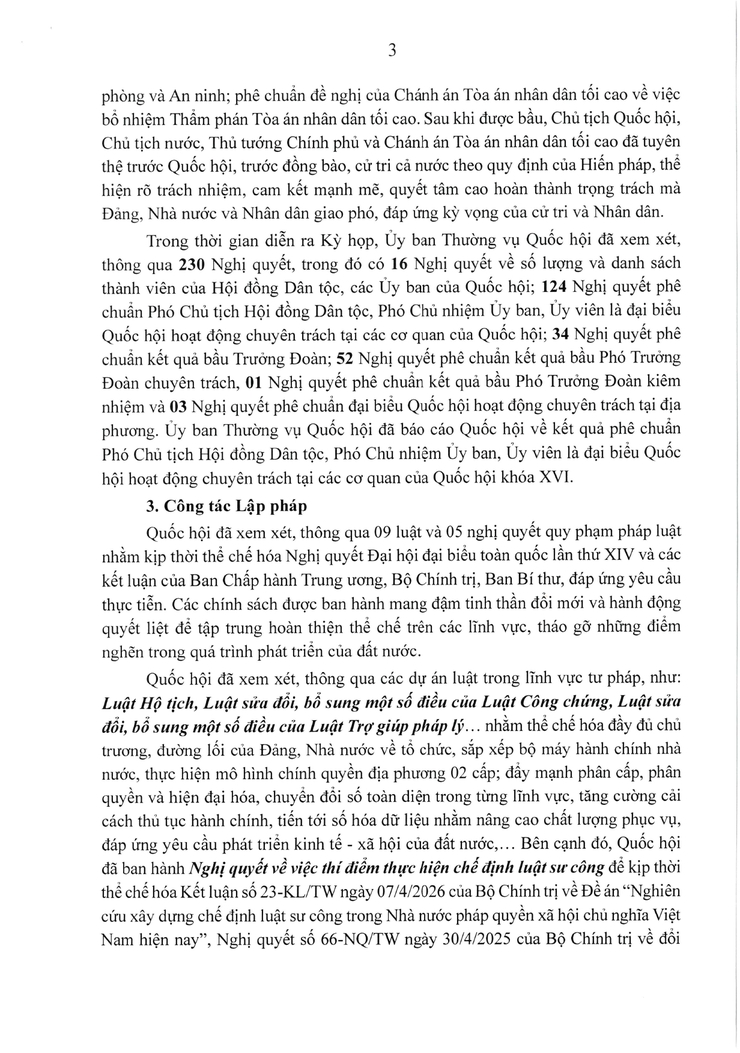 KẾT QUẢ KỲ HỌP THỨ NHẤT, QUỐC HỘI KHÓA XVI- Ảnh 3.