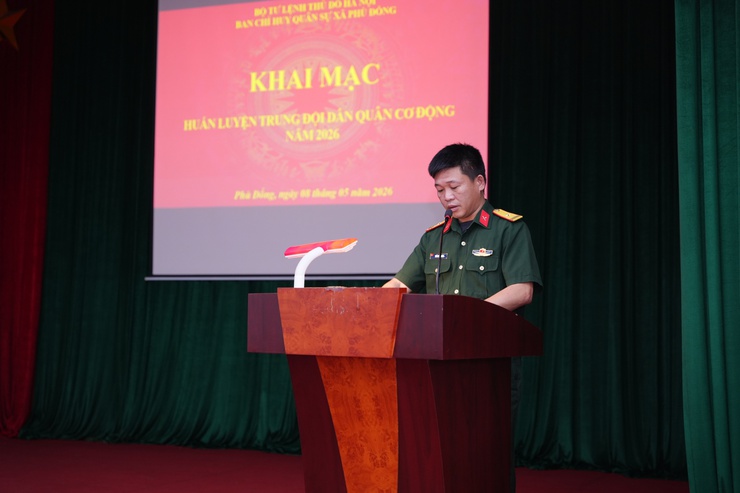 Lễ khai mạc huấn luyện dân quân cơ động xã Phù Đổng năm 2026- Ảnh 2.