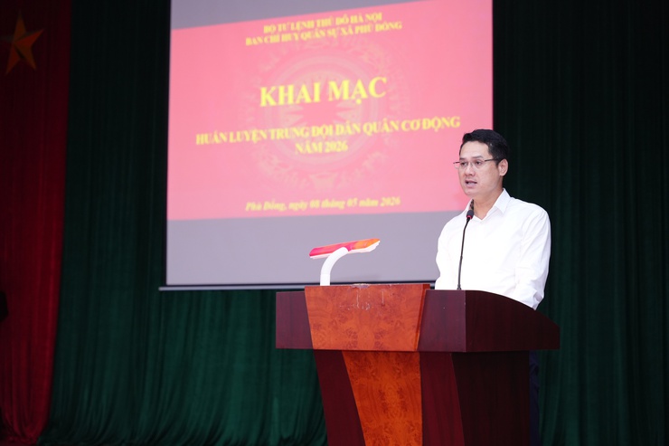 Lễ khai mạc huấn luyện dân quân cơ động xã Phù Đổng năm 2026- Ảnh 3.