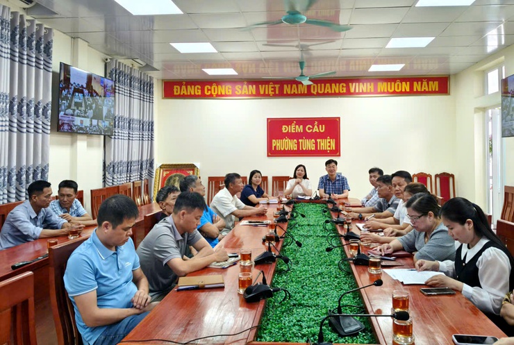 Phường Tùng Thiện tham dự hội nghị trực tuyến đại biểu Quốc hội thành phố Hà Nội - Đơn vị bầu cử số 6 tiếp xúc cử tri với 14 xã, phường- Ảnh 1.