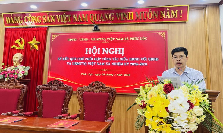 Hội nghị ký kết quy chế phối hợp công tác giữa HĐND với UBND và UBMTTQ Việt Nam xã nhiệm kỳ 2026-2031- Ảnh 2.