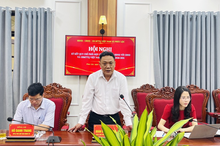 Hội nghị ký kết quy chế phối hợp công tác giữa HĐND với UBND và UBMTTQ Việt Nam xã nhiệm kỳ 2026-2031- Ảnh 3.
