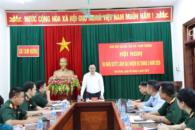 Chi bộ Ban Chỉ huy Quân sự xã Tam Hưng nâng cao chất lượng lãnh đạo, quyết tâm hoàn thành tốt nhiệm vụ quân sự, quốc phòng địa phương- Ảnh 1.