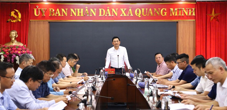 Xã Quang Minh họp Ban Chỉ đạo triển khai công trình khẩn cấp xử lý ngập úng- Ảnh 1.