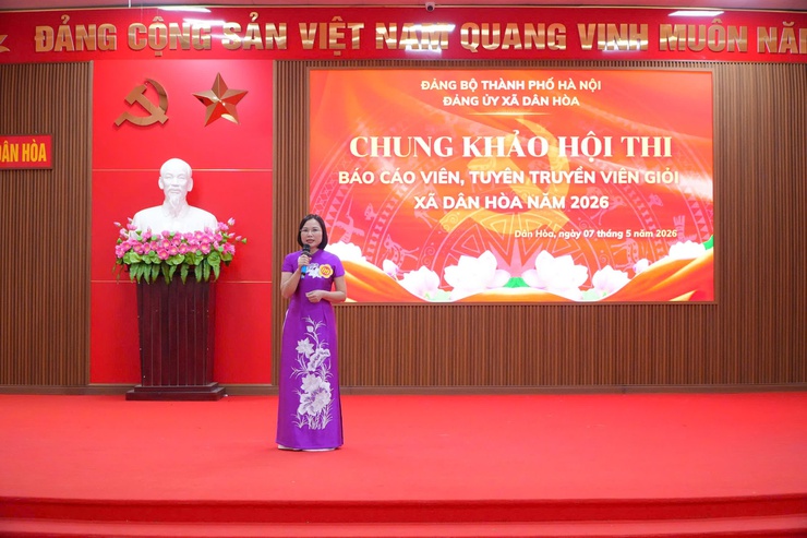  CHUNG KHẢO HỘI THI BÁO CÁO VIÊN, TUYÊN TRUYỀN VIÊN GIỎI XÃ DÂN HOÀ NĂM 2026: ĐƯA NGHỊ QUYẾT ĐẢNG VÀO CUỘC SỐNG- Ảnh 7.