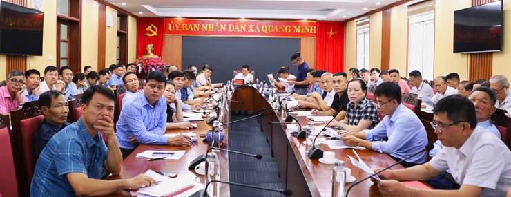 Xã Quang Minh họp Ban Chỉ đạo triển khai công trình khẩn cấp xử lý ngập úng- Ảnh 3.
