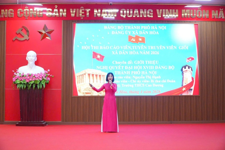  CHUNG KHẢO HỘI THI BÁO CÁO VIÊN, TUYÊN TRUYỀN VIÊN GIỎI XÃ DÂN HOÀ NĂM 2026: ĐƯA NGHỊ QUYẾT ĐẢNG VÀO CUỘC SỐNG- Ảnh 5.