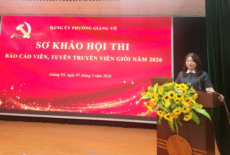 07 gương mặt vào Chung khảo Hội thi Báo cáo viên, tuyên truyền viên giỏi phường Giảng Võ năm 2026- Ảnh 3.