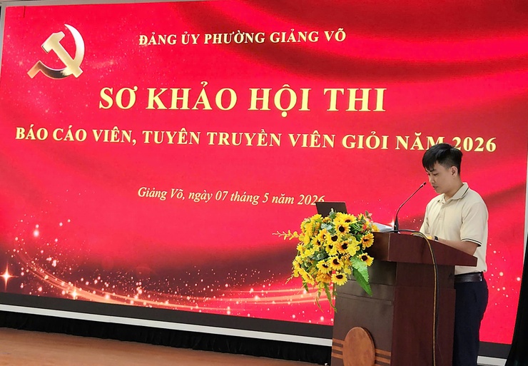 07 gương mặt vào Chung khảo Hội thi Báo cáo viên, tuyên truyền viên giỏi phường Giảng Võ năm 2026- Ảnh 14.